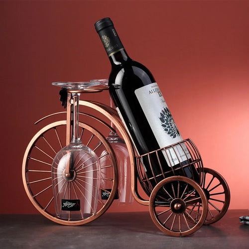 Suporte de Vinho Bicicleta Retrô Bronze