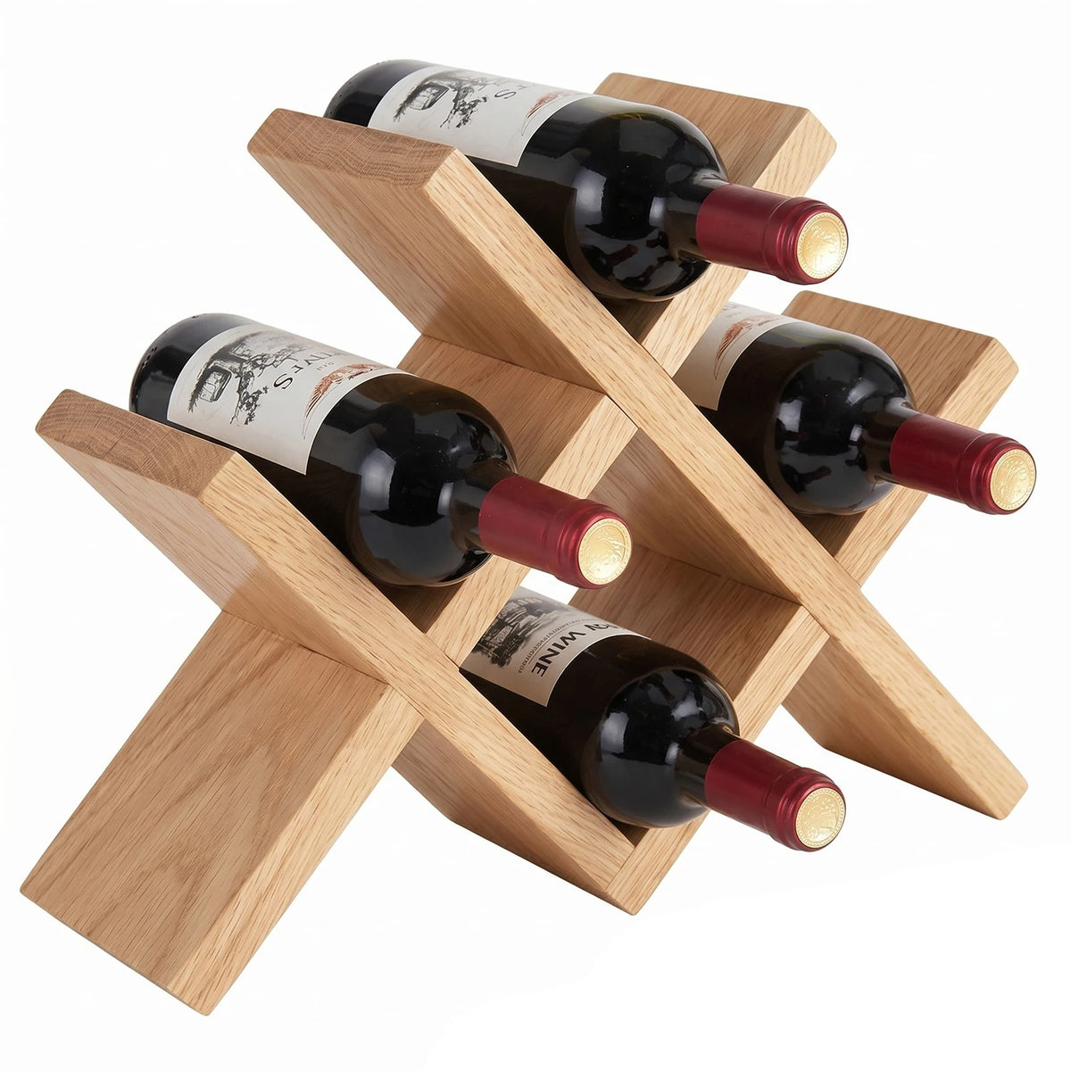Suporte para Vinho em Madeira 4 Garrafas