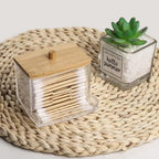 Organizador de Cotonetes em Bambu - Casa Stony