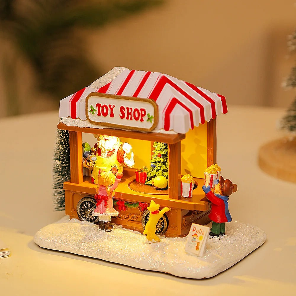Decoração de Natal - Carrinho de Pipoca Musical - Casa Stony