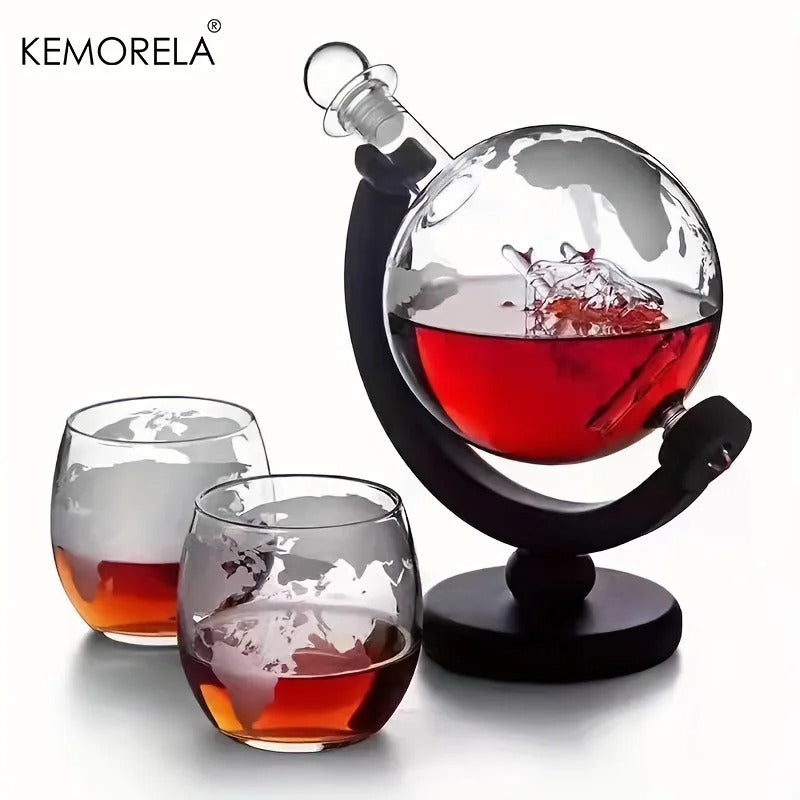 Decanter de Bebidas em Forma de Globo de Vidro Borosilicato