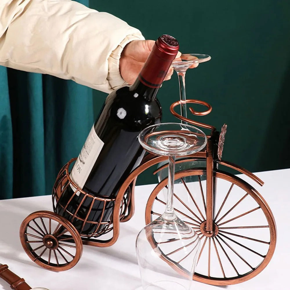Suporte de Vinho Bicicleta Retrô Bronze