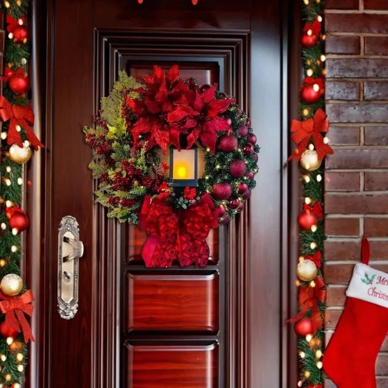 Guirlanda de Natal Vermelha Para Porta