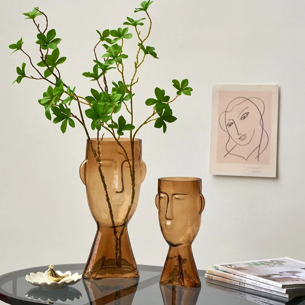 Terrário Transparente Vaso de Vidro para Decoração Face Abstrata - Casa Stony