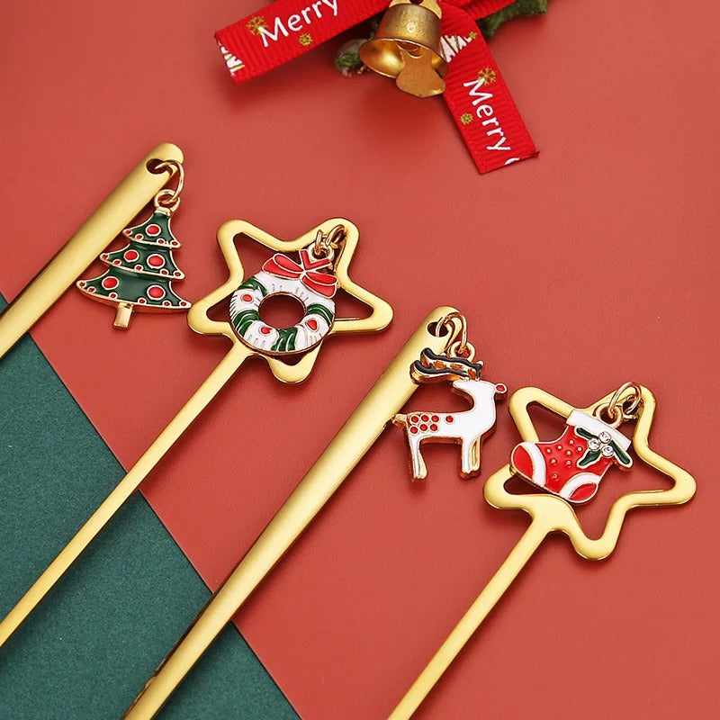 Jogo de Colheres para Sobremesa Decoração de Natal