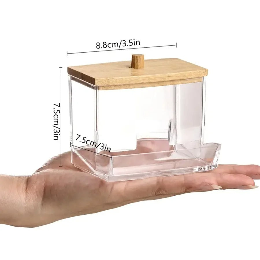Organizador de Cotonetes em Bambu - Casa Stony
