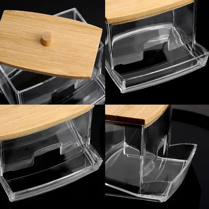 Organizador de Cotonetes em Bambu - Casa Stony