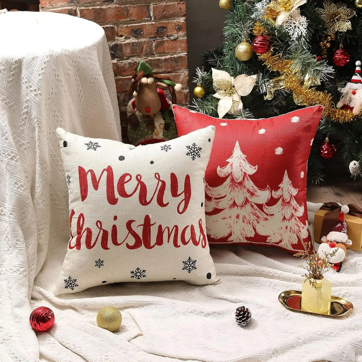 Kit 4 Capas de Almofadas Natal