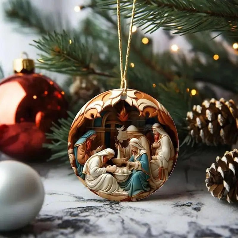 Enfeite Árvore de Natal Presépio 12 unidades