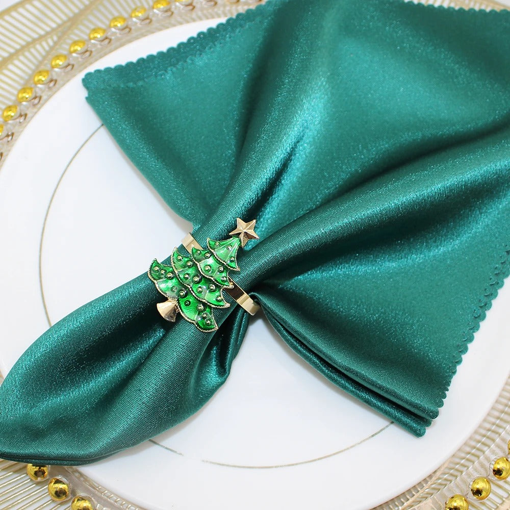 Conjunto 6 Anéis para Guardanapo Árvore de Natal