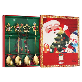 Jogo de Colheres para Sobremesa Decoração de Natal
