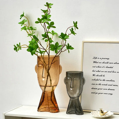 Terrário Transparente Vaso de Vidro para Decoração Face Abstrata - Casa Stony