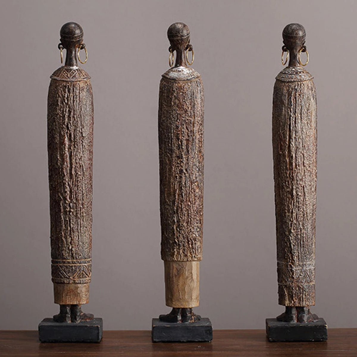 Estátua Africana Escultura de Resina - Casa Stony