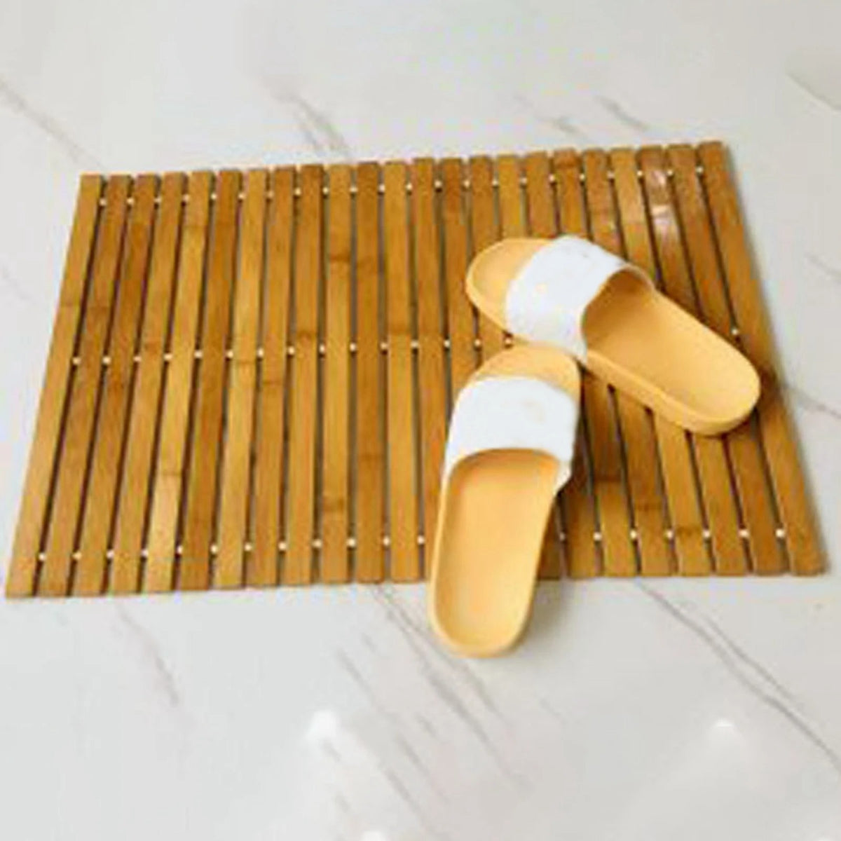 Tapete para Banheiro em Bambu Impermeável e Antiderrapante