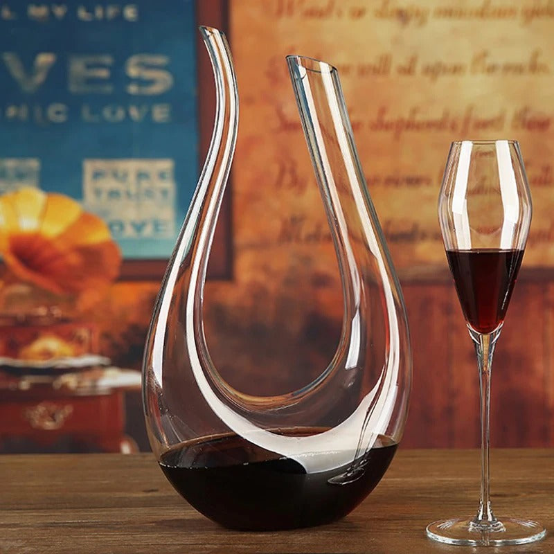Decanter De Vinho De Cristal Em Forma De U