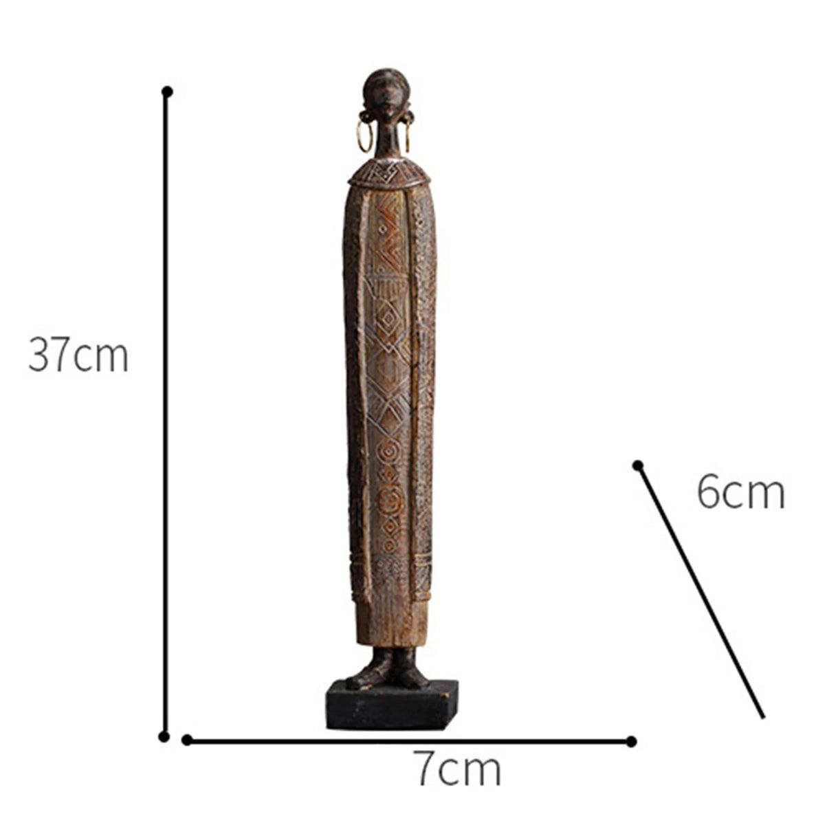 Estátua Africana Escultura de Resina - Casa Stony