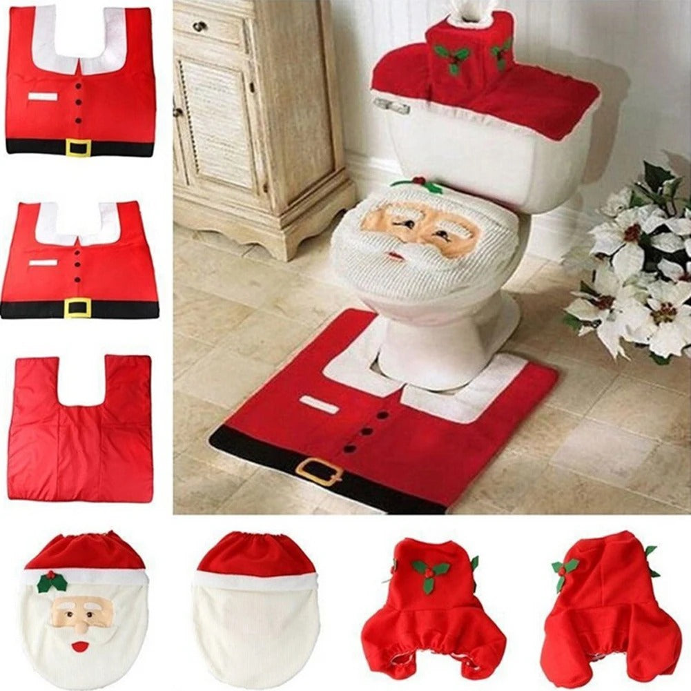 Conjunto de Capa de Natal para Sanitário - Casa Stony
