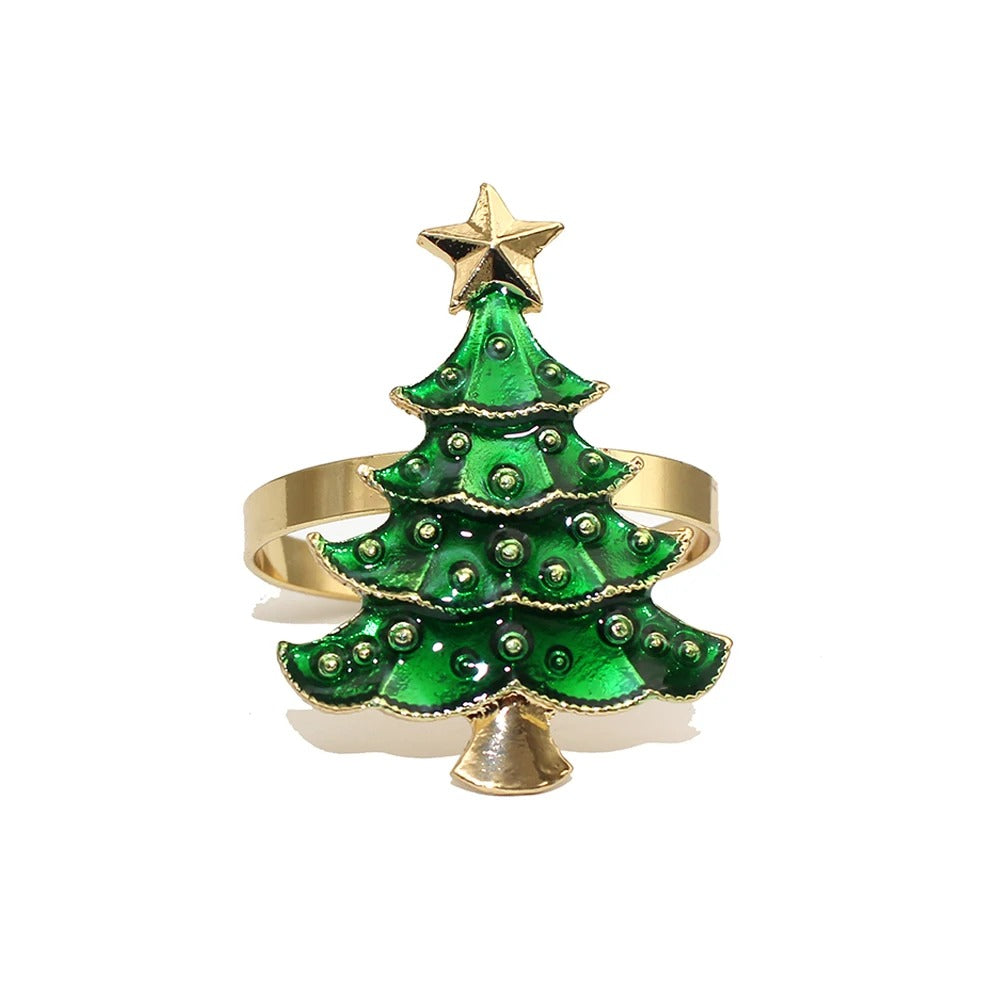 Conjunto 6 Anéis para Guardanapo Árvore de Natal - Casa Stony