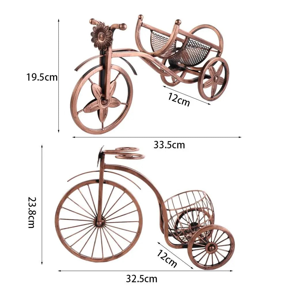 Suporte de Vinho Bicicleta Retrô Bronze