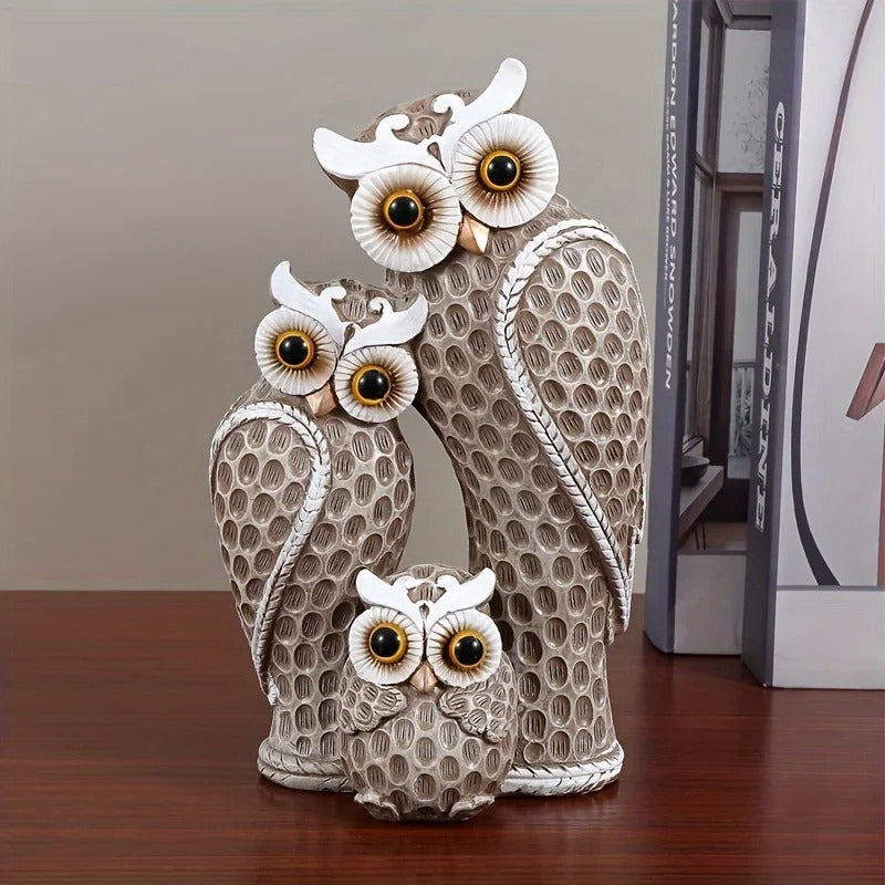 Escultura Coruja Decorativa em Resina - Casa Stony