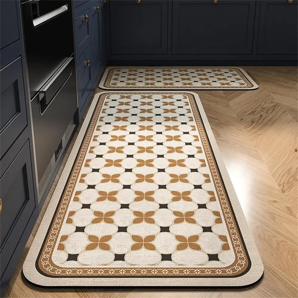 Tapete Antiderrapante Absorvente para Cozinha Ladrilhos
