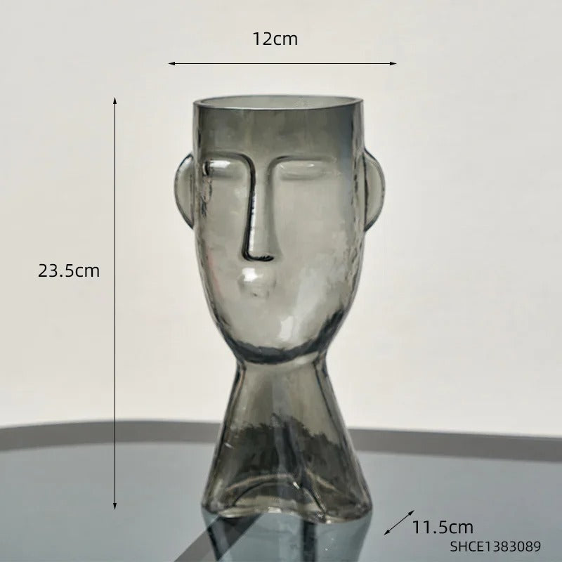 Terrário Transparente Vaso de Vidro para Decoração Face Abstrata - Casa Stony