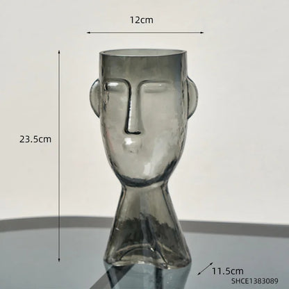 Terrário Transparente Vaso de Vidro para Decoração Face Abstrata - Casa Stony