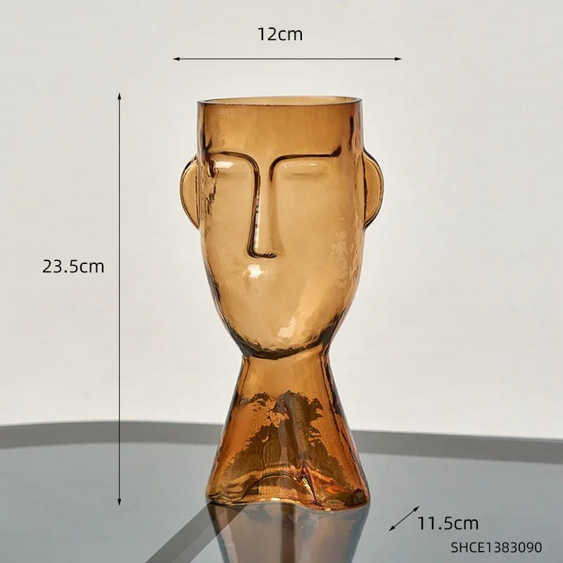 Terrário Transparente Vaso de Vidro para Decoração Face Abstrata - Casa Stony