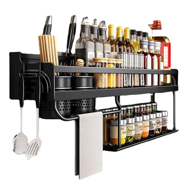Prateleira Para Cozinha Em Aço Inox Multifuncional com Plataforma Porta Temperos - Casa Stony