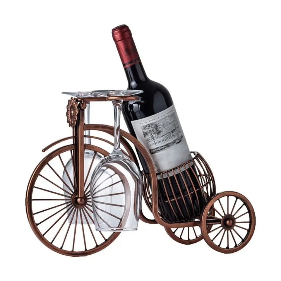 Suporte de Vinho Bicicleta Retrô Bronze