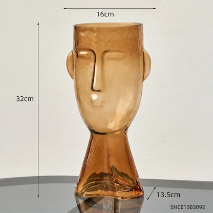 Terrário Transparente Vaso de Vidro para Decoração Face Abstrata - Casa Stony