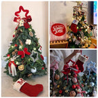 Meia de Natal xadrez com inicial personalizada
