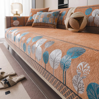 Capa de Sofá Boho Jacquard Chenille Antiderrapante