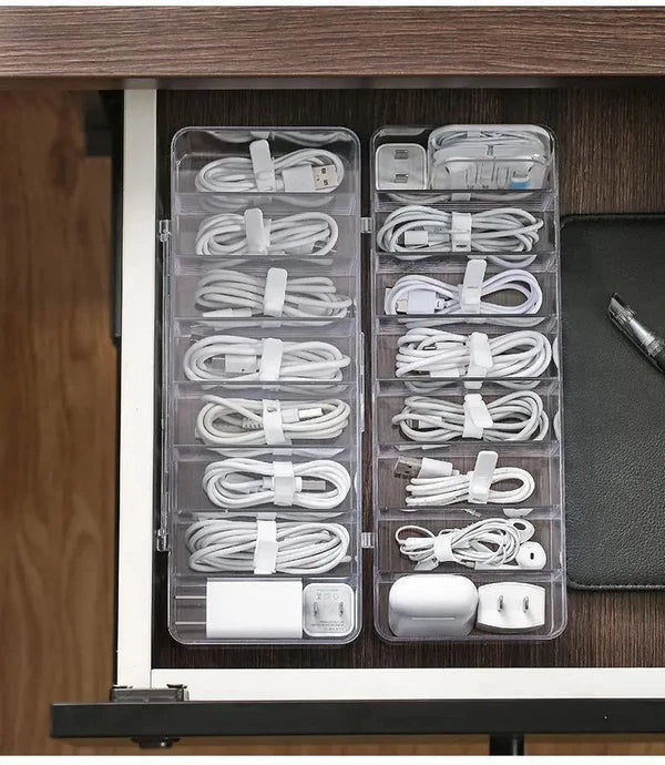 Organizador de Cabos Com Divisórias - Casa Stony