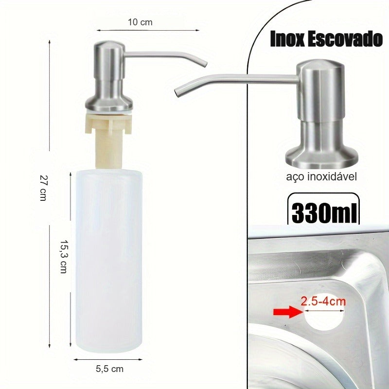 Medidas do dispenser inox escovado 330ml