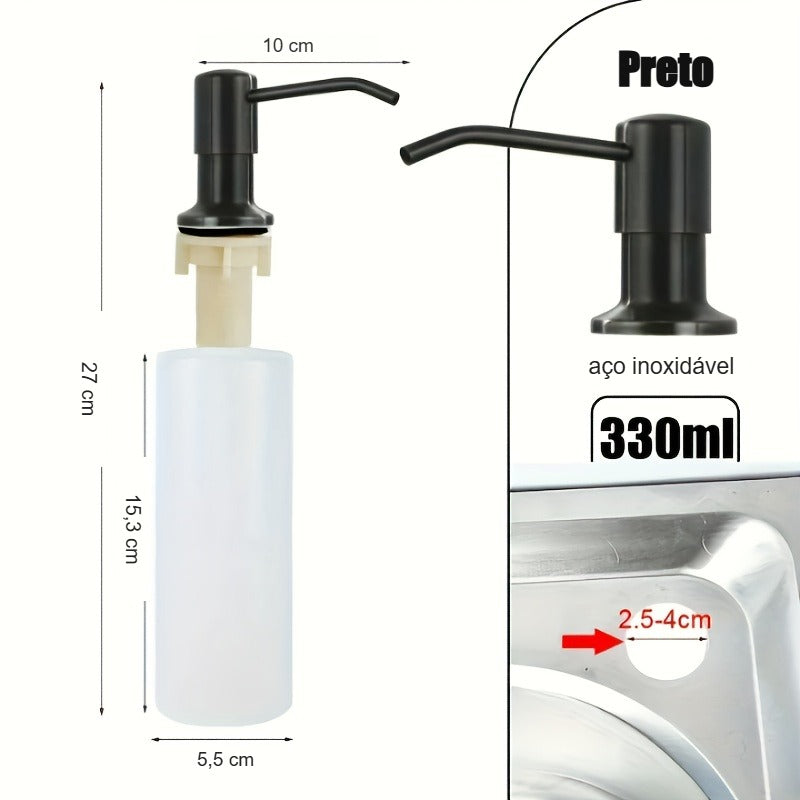 Medidas do dispenser preto 330ml