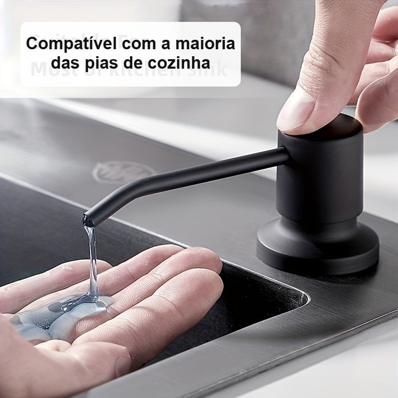 Dispenser preto compatível com pias de cozinha