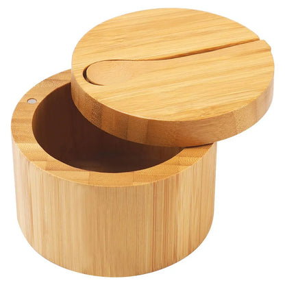 Porta Temperos e Sais em Bambu com Colher - Casa Stony