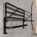 Porta Toalha Banheiro em Alumínio Preto 50cm - Casa Stony