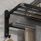 Porta Toalha Banheiro em Alumínio Preto 50cm - Casa Stony