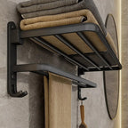 Porta Toalha Banheiro em Alumínio Preto 50cm - Casa Stony