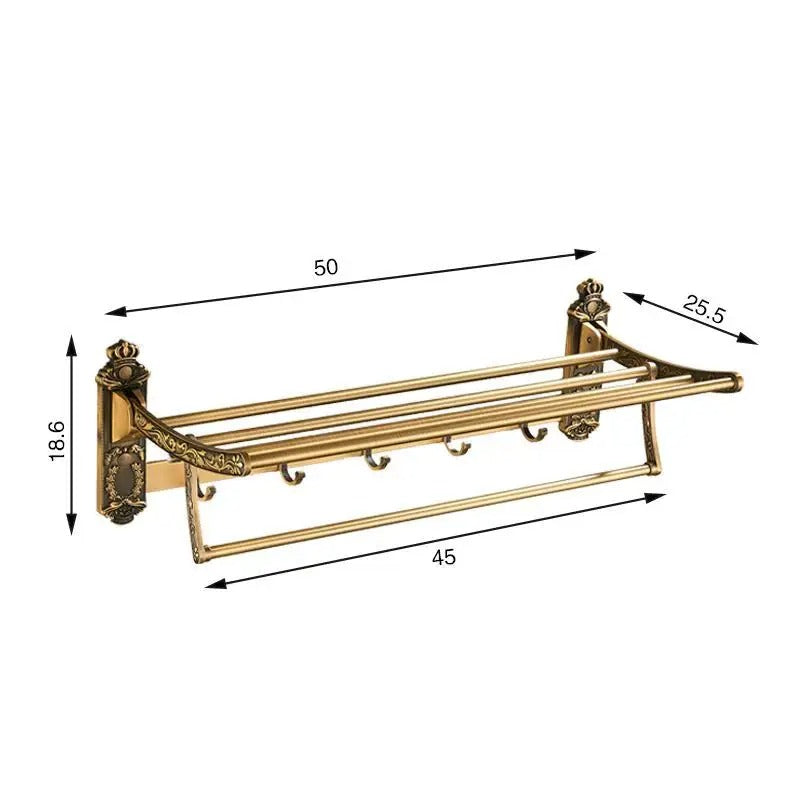 Porta Toalha Banheiro em Alumínio Dourado Luxo - Casa Stony
