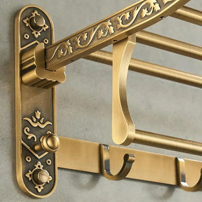 Porta Toalha Banheiro em Alumínio Dourado Luxo