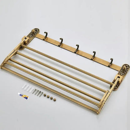 Porta Toalha Banheiro em Alumínio Dourado Luxo - Casa Stony