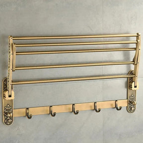 Porta Toalha Banheiro em Alumínio Dourado Luxo