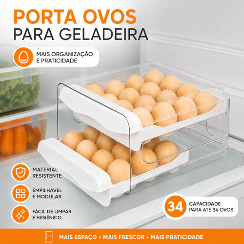 Organizador de ovos gaveteiro para geladeira