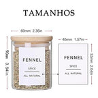 Kit 6 Potes Hermético de Vidro com Tampa de Bambu 200ml - Casa Stony