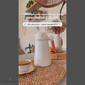 Garrafa Térmica de Café Chá com Termômetro Branca 1 Litro
