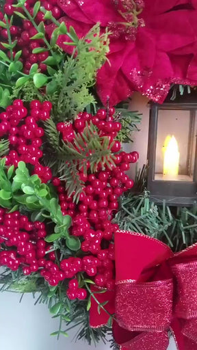 Guirlanda de Natal Vermelha Para Porta