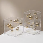 Caixa Decorativa em Acrílico com Bolas em Metal